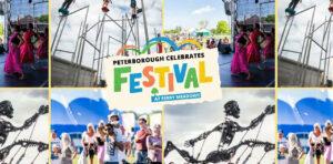 Different festival activities Underneath the banner for Peterborough Celebrates Festival