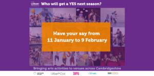 Have Your Say - text poster for Cambridgeshire arts